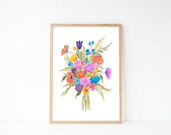 Floral Bouquet: A5 / A4 Watercolour Floral art print