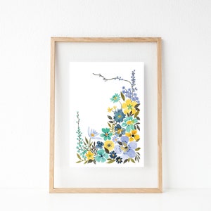 Forest flowers: A5 Watercolour floral art print image 1