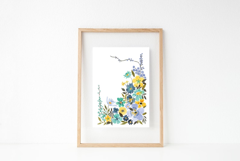 Forest flowers: A5 Watercolour floral art print image 1