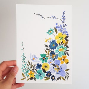Forest flowers: A5 Watercolour floral art print image 5
