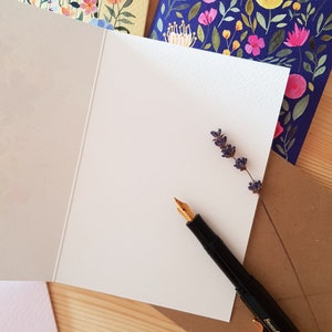 Carte de vœux Art floral format A6, vierge - Rose poudré image 3