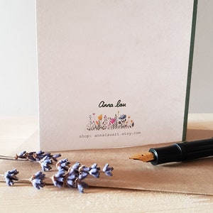 Carte de vœux Art floral format A6, vierge - Rose poudré image 2