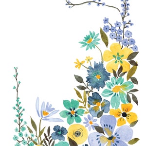 Forest flowers: A5 Watercolour floral art print image 2