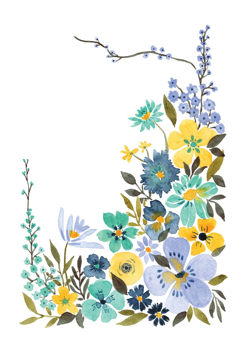 Forest flowers: A5 Watercolour floral art print image 2
