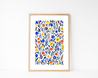 Dancing Pattern: A5 / A4 Watercolour Floral art print