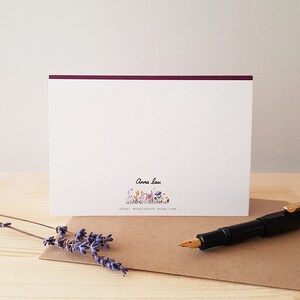 Carte de vœux d’art floral A6 taille, blanc - Pêche légère image 2