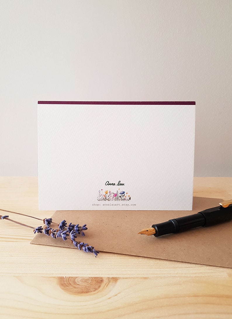 Carte de vœux d’art floral A6 taille, blanc - Pêche légère image 2
