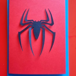 Spiderman 3D Effekt Handgemacht Blanko Grußkarte