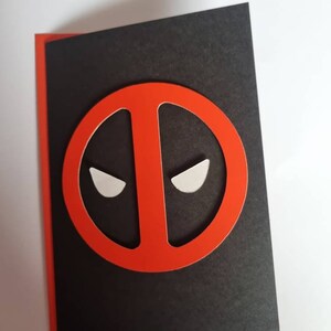 Deadpool 3D Effekt Handgemachte Blanko Grußkarte