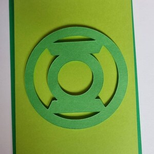 Grüne Laterne 3D Effekt Handgemacht Blanko Grußkarte