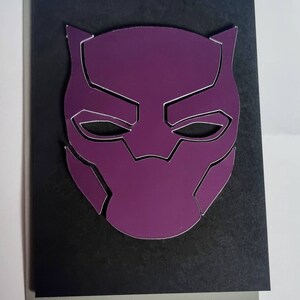 Black Panther 3D Mirror Effect Tarjeta de felicitación en blanco hecha a mano