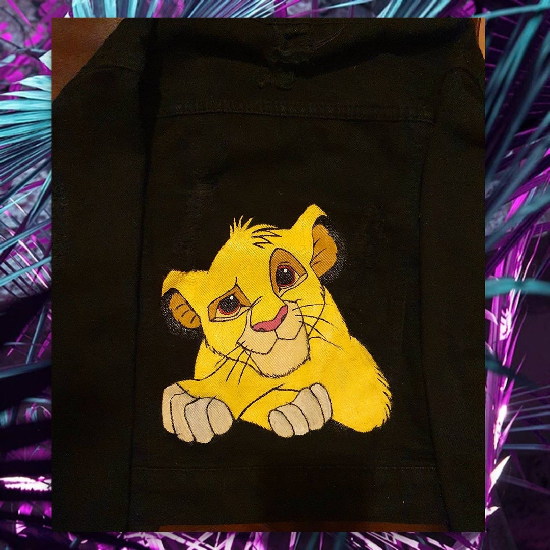Lion King Simba Handpainted Childrens Denim or Leather Jacket - Etsy México