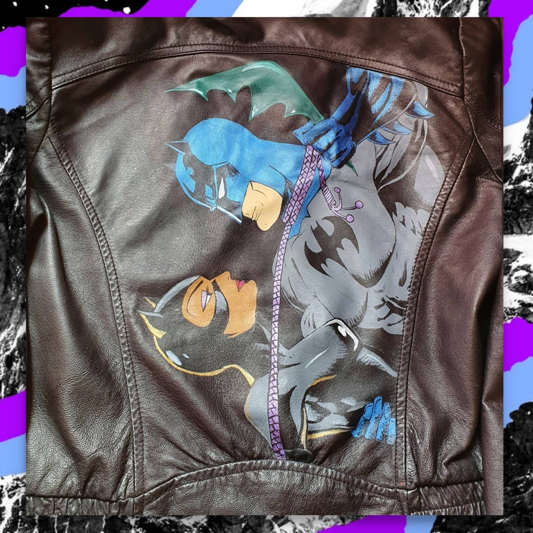 Hand Painted Batman and Catwoman Jacket Etsy UK