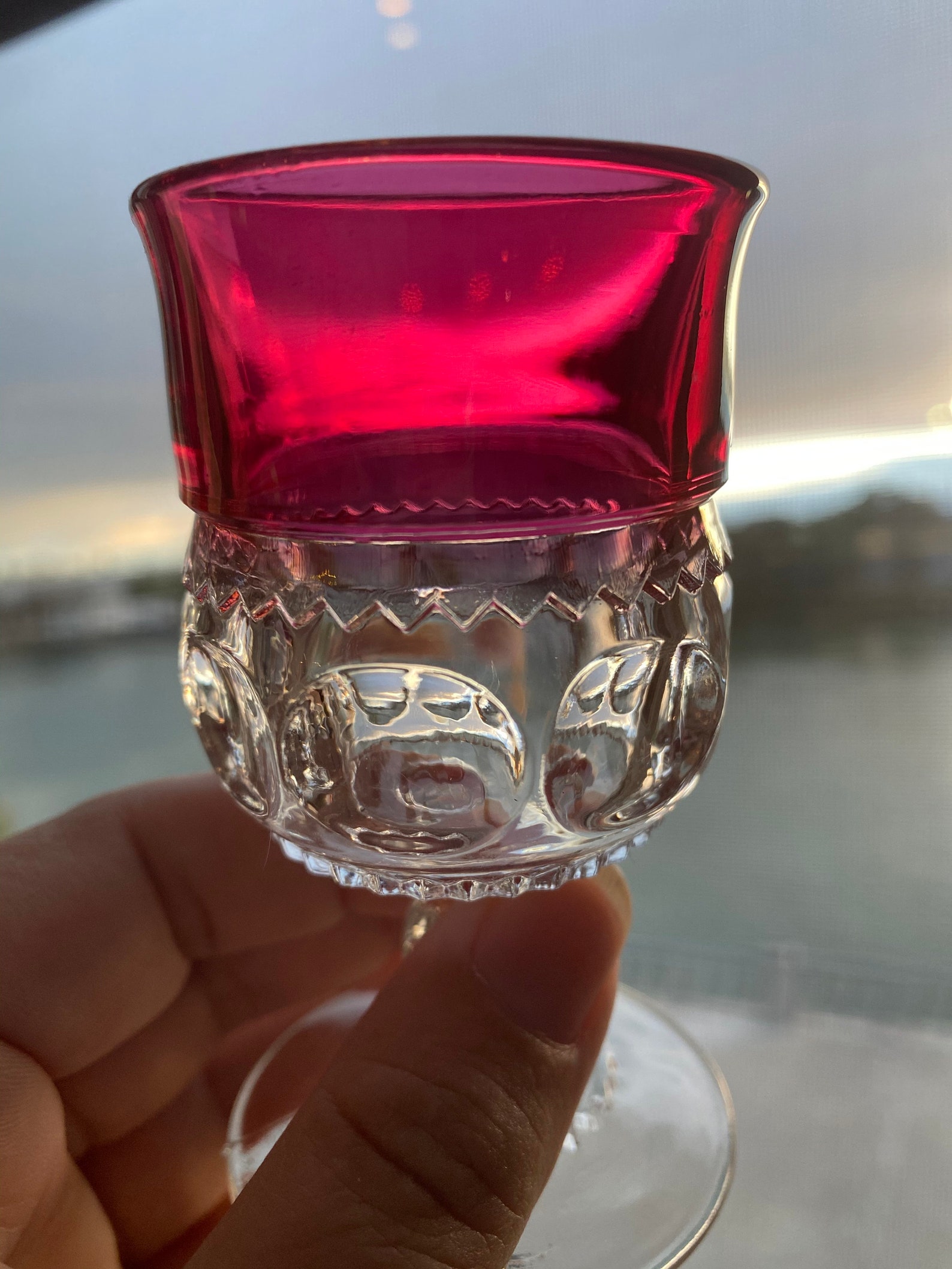 Cranberry cordial shot glasses Vibrant Set of Four Vintage Etsy 日本