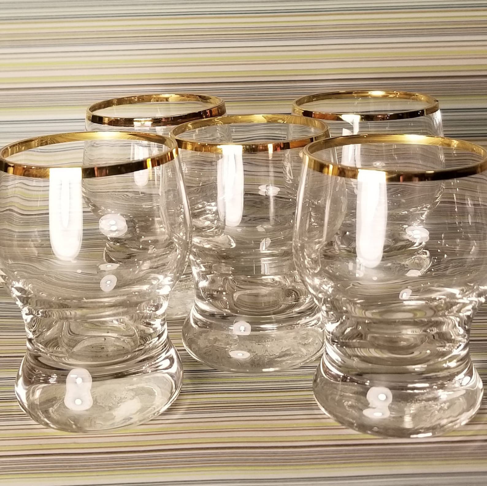 Gold Rim Shot Glasses Midcentury Modern Cordial Glasses Etsy