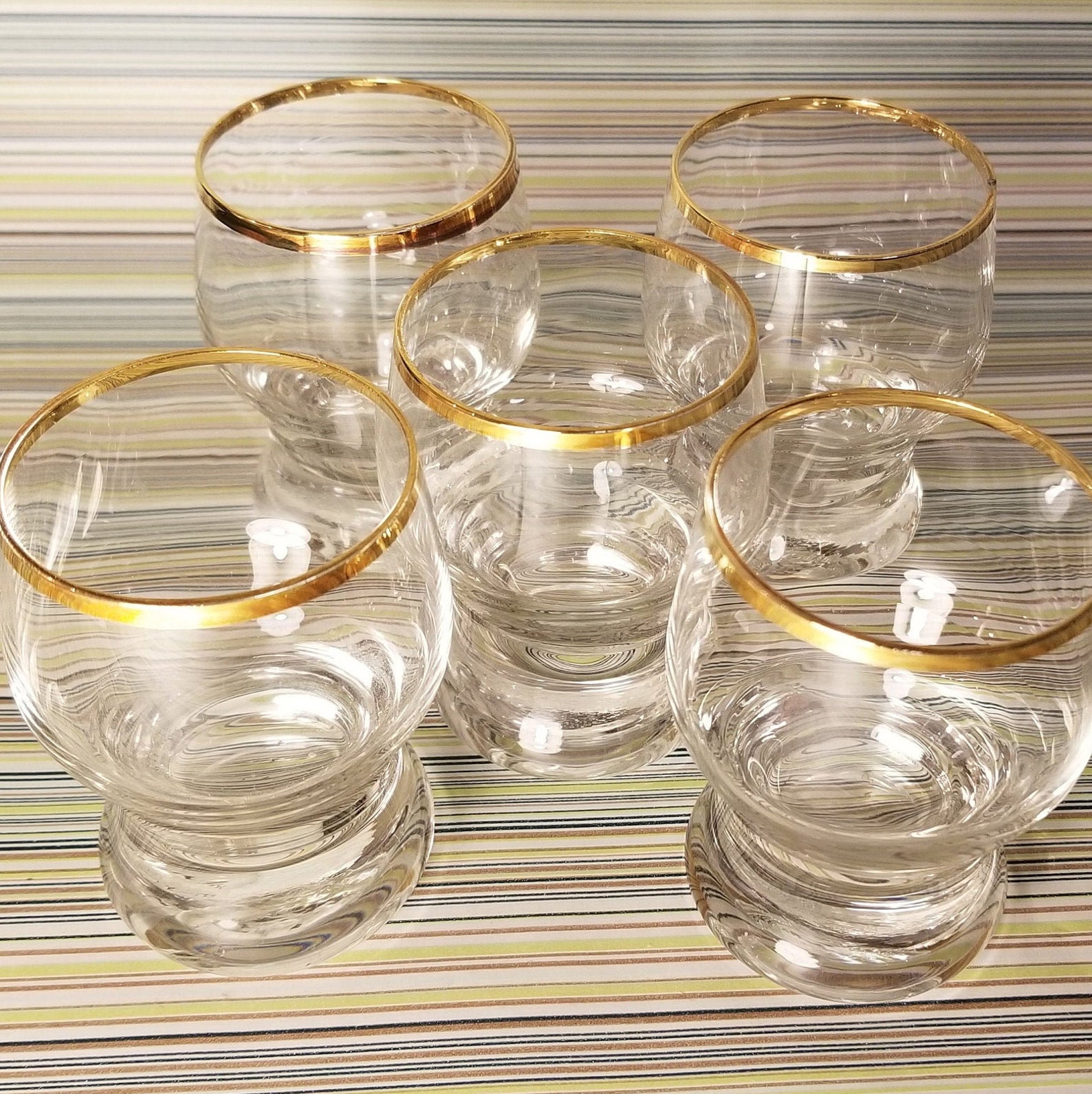 Gold Rim Shot Glasses Midcentury Modern Cordial Glasses Etsy
