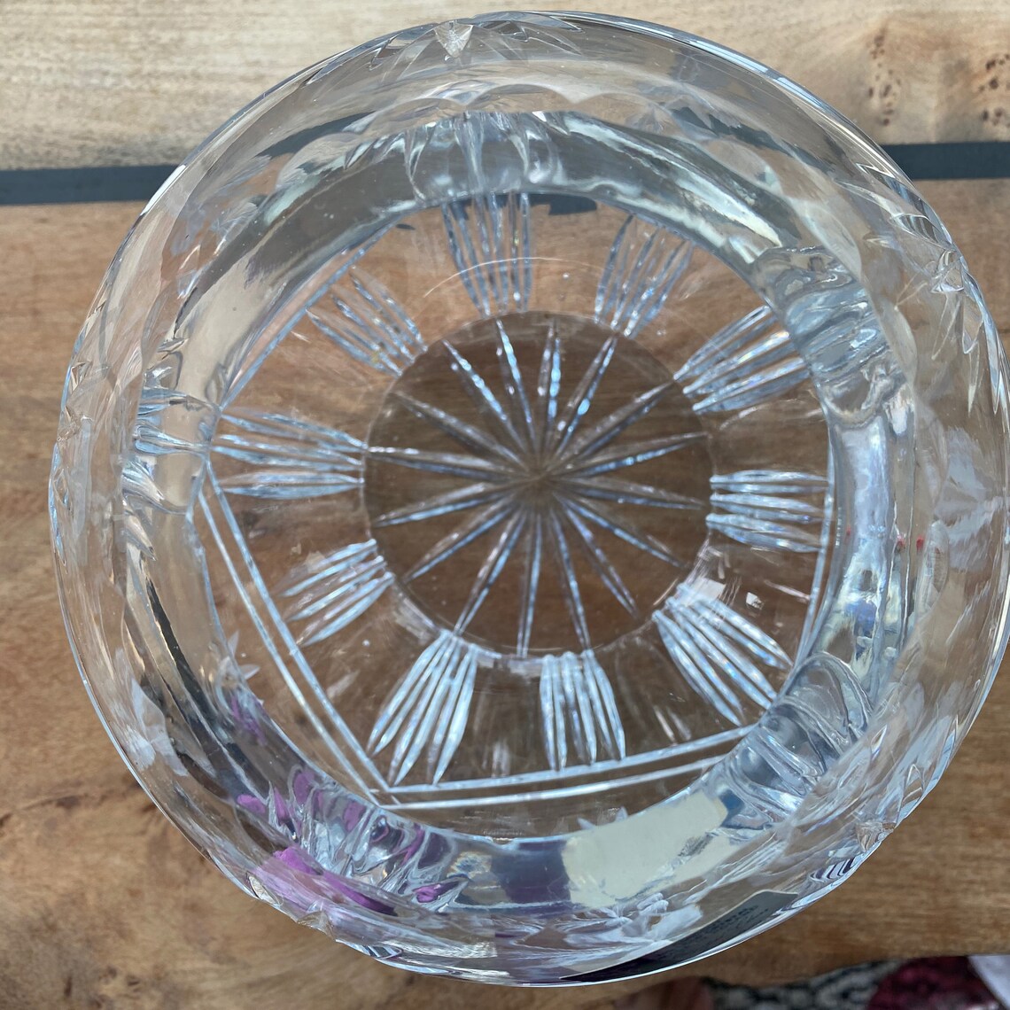 Large Cut Crystal Rose Bowl Made in Poland 25 Lead Crystal Etsy
