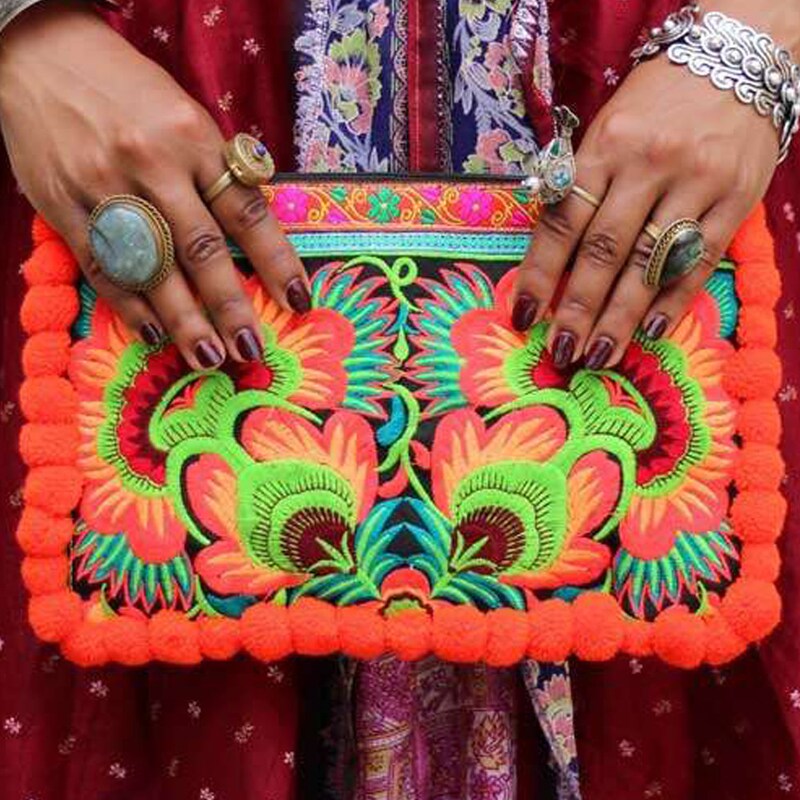 SMALL CANVAS CLUTCH BOHEME BLOOMS main image 1