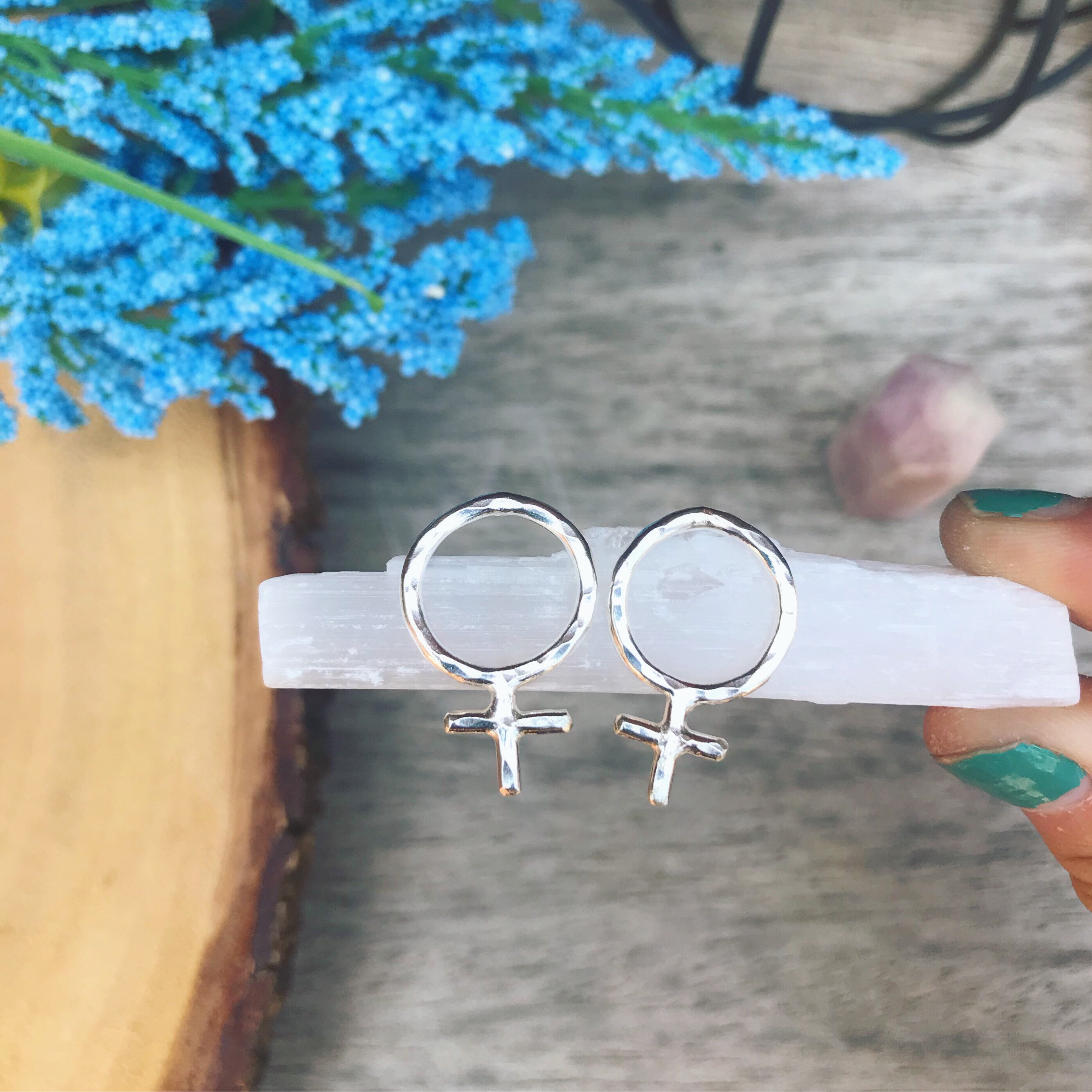 Female Symbol Girl Boss Earrings sterling silver Etsy