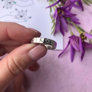 Cosmos Band - 4mm thick, sterling silver