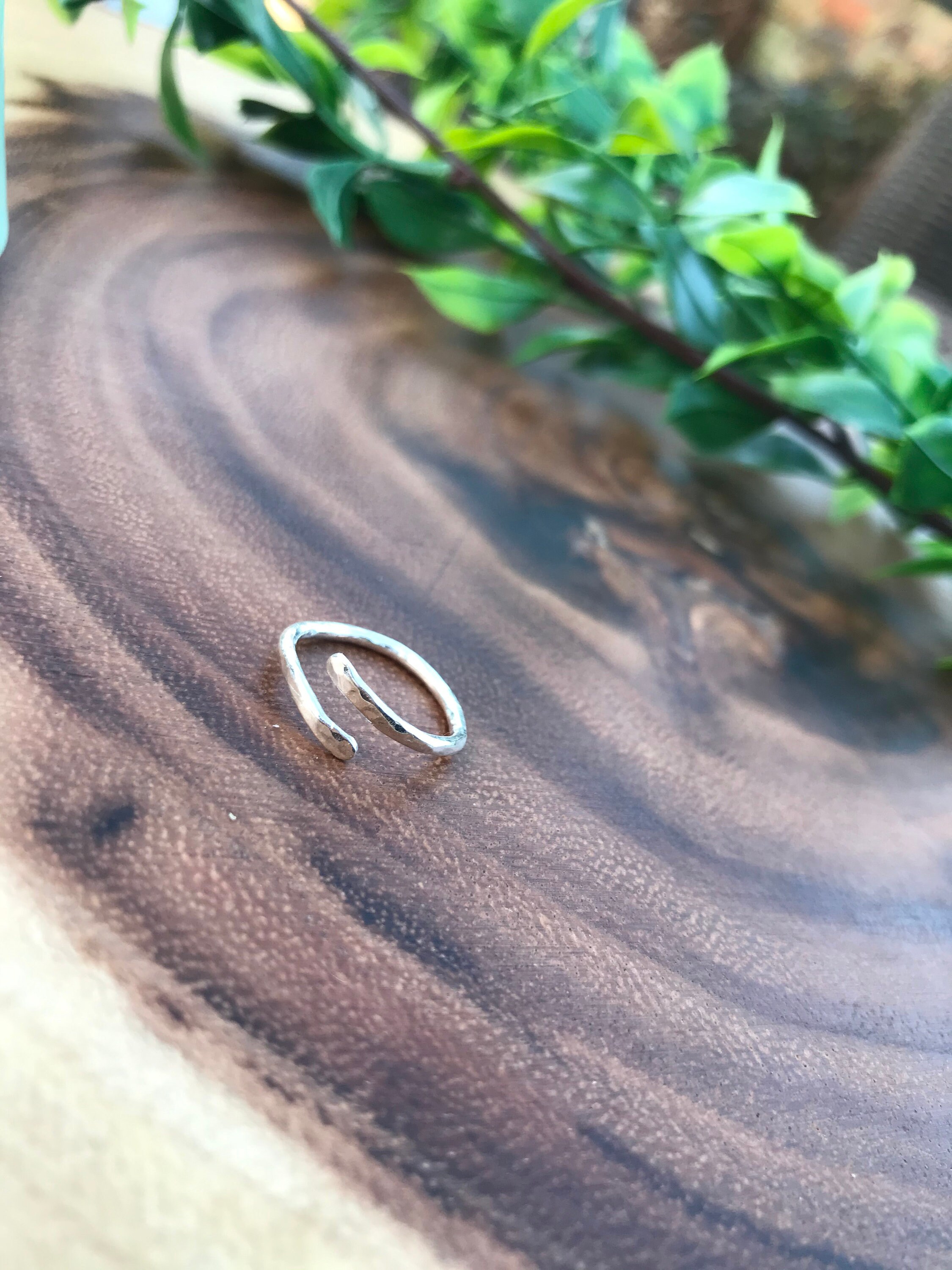 Hammered Wrap Midi/pinkie Ring Sterling Silver - Etsy UK