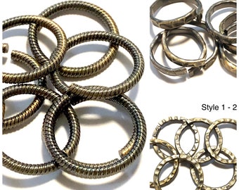 Brass Fashion Hardware Large Hammered Brass Rings 6 Pcs Extra Large Jump Rings Jewelry Component 19 mm I.D x 12 G Square Wire