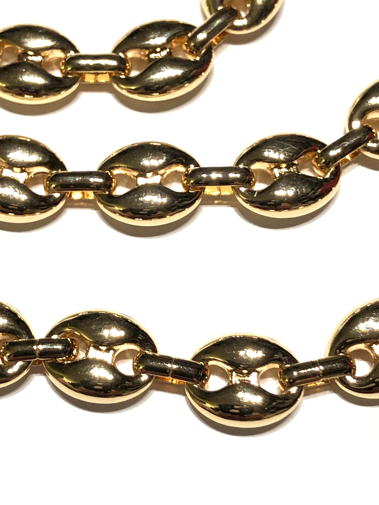 3FT 18K Gold Plated Gucci Link Chain Puffed Mariner Link Etsy