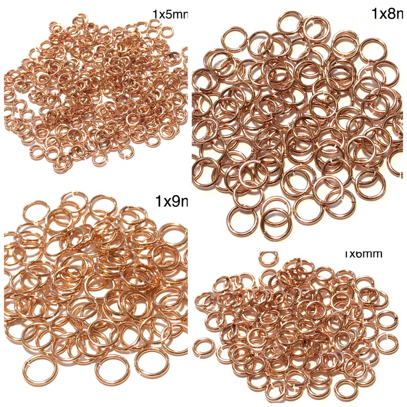 Small Jump Rings 18 Gauge 1mm Jump Rings Open Rings Rose Gold Etsy