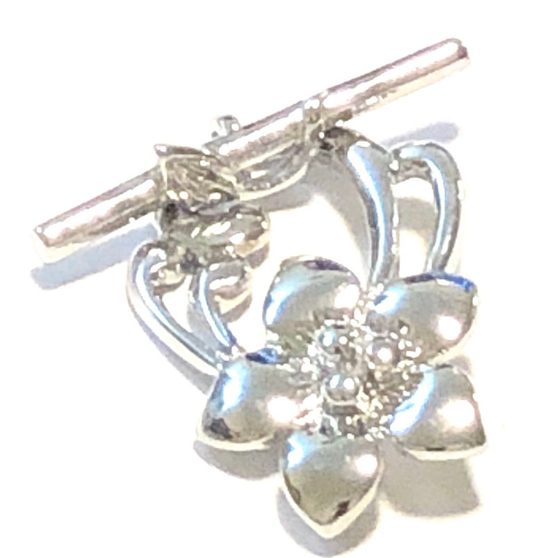 Closeout 70/%off 50sets Large Flower Toggle Clasp White Gold Plated Brass 20x30mm Bulk Sale Wholesale 055