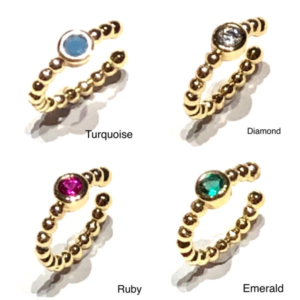 Gemstone Ear Cuff Etsy