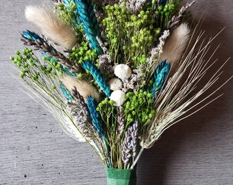 Teal Dried Flowers Etsy