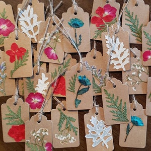 Pressed Flowers Gift Tags, personalized gift tags, hand made