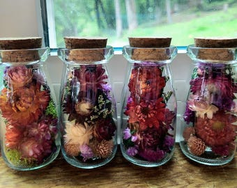 Dried Flower Terrarium - Everlasting Wildflower Arrangement