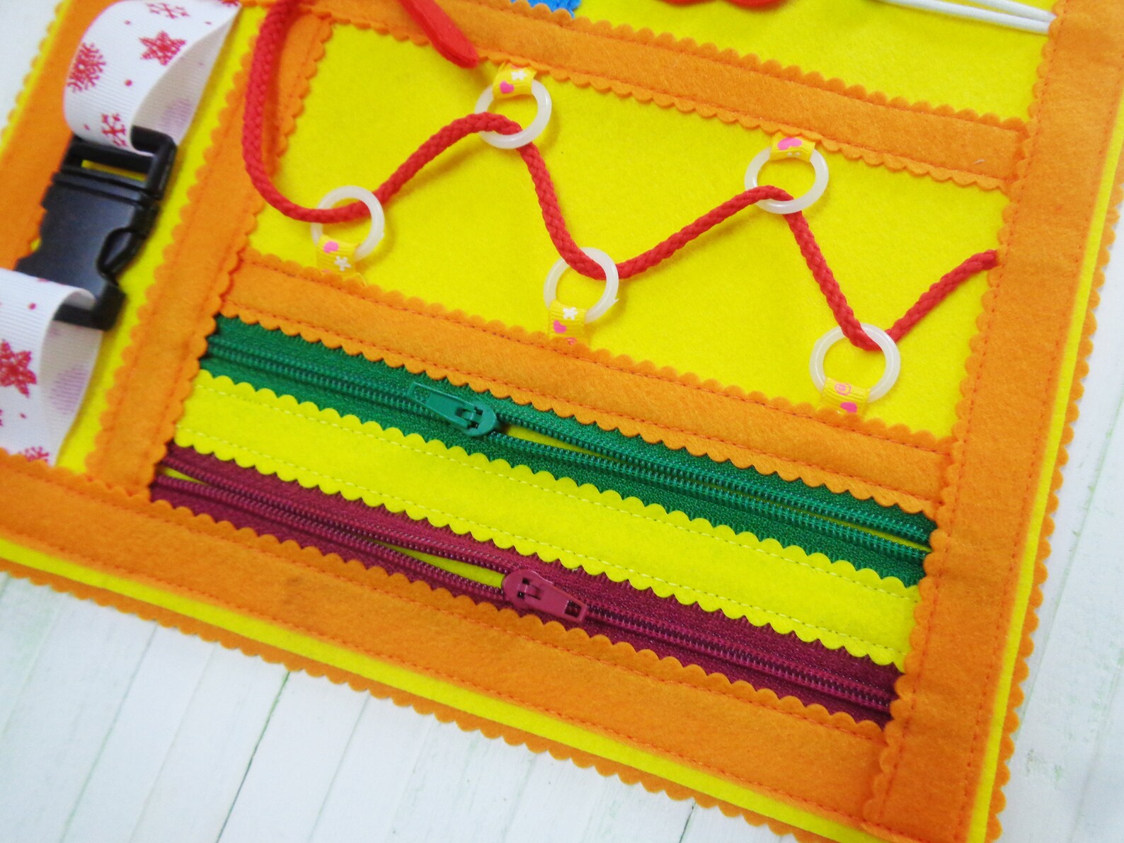 Fidget toy baby play mat with zippers and buttons Felt busy Etsy