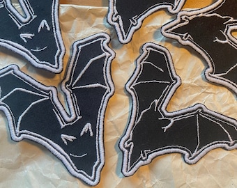 Bat designs embroidered patches | iron on patches | handmade halloween gift | gothic decor and accessories | alternative accessories