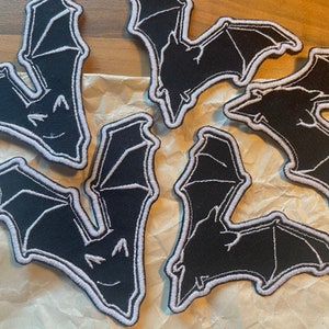 Bat designs embroidered patches | iron on patches | handmade halloween gift | gothic decor and accessories | alternative accessories