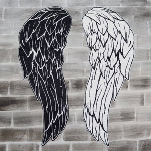 Parches termoadhesivos de alas de ángel / parches bordados / regalo de Halloween hecho a mano / decoración y accesorios góticos / accesorio de disfraz de cosplay