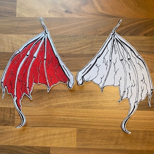 Parches termoadhesivos con alas de demonio dragón / regalo hecho a mano / accesorios alternativos / decoración y accesorios góticos / parche trasero para chaqueta de batalla
