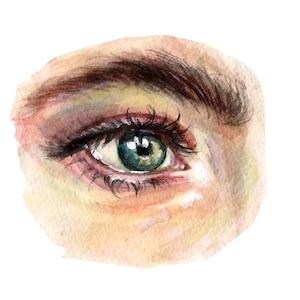 Kleurrijke vrouwen ogen clipart PNG, hoge kwaliteit aquarel oog sublimatie, handgetekende aquarel oog illustratie, 600 DPI, commercieel gebruik
