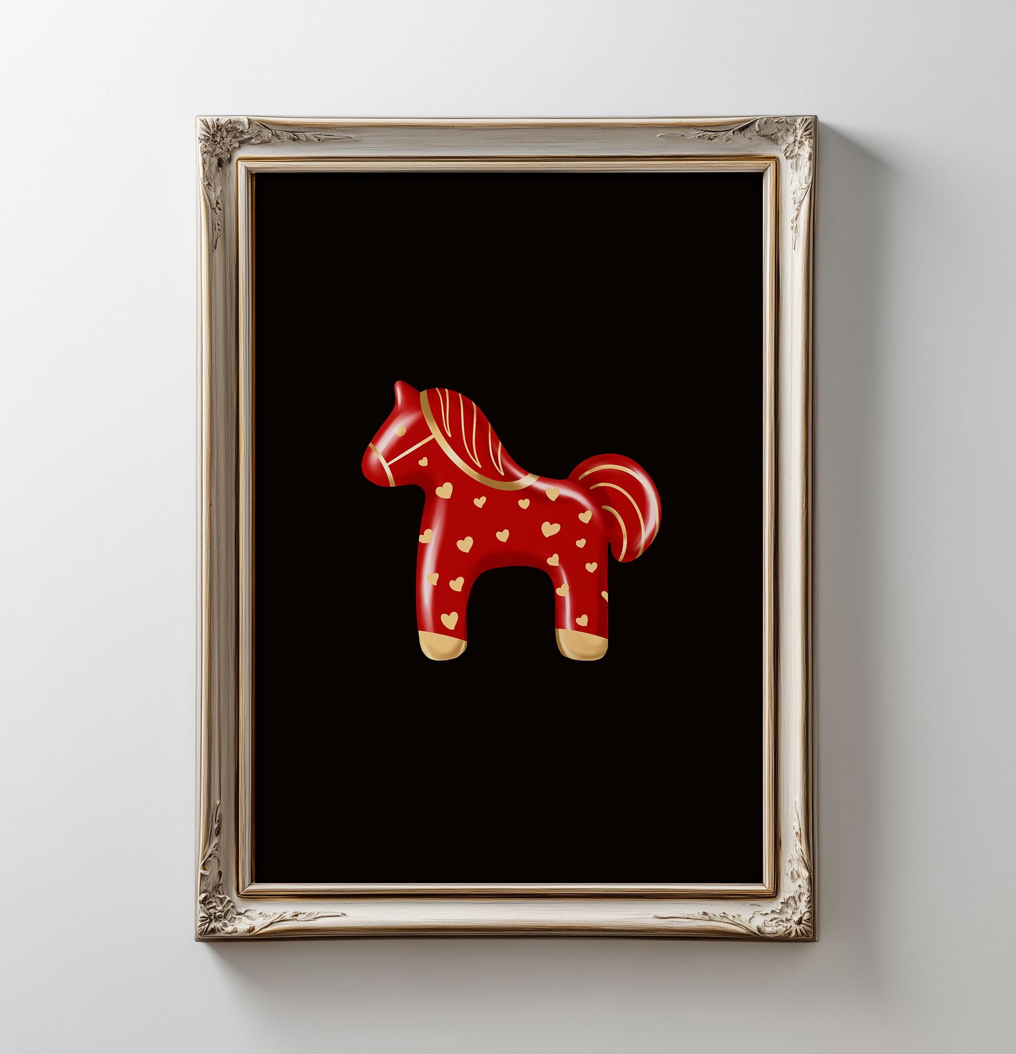 Discover 2026 Year of the Lucky Horse Print, Red Toy Horse Poster