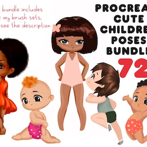 Procreate brushes for Character Design, Procreate body poses stamps, Hand Drawn Figures Guide, Character Creator, Commercial Use