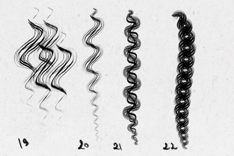 Procreate Hair Brushes, Curly Hair Brushes for Procreate, Braids and Waves Brush Pack, Commercial Use Brushes image 7