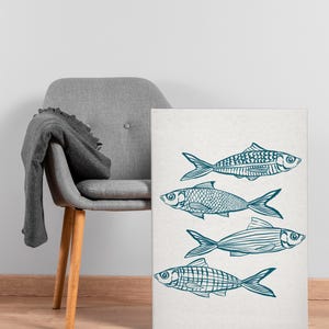 Retro Sardines Wall Art, Sardines Poster, Fish Print, Retro Kitchen print, Kitchen Wall Art, Fish Wall Art, Retro Decor, Kitchen Wall Art