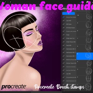 Procreate Kopf Proportionen Bürsten. Procreate Portrait Guide Stempel, Gesicht und Kopf Pinsel Stempel für iPad Digitale Zeichnung, kommerzielle Nutzung