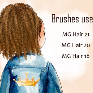 Procreate Hair Brushes, Curly Hair Brushes for Procreate, Braids and Waves Brush Pack, Commercial Use Brushes image 9