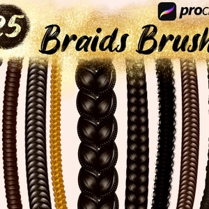 Procreate Braids Brushes, Hair Brush Set for Procreate, Commercial Use Brushes, Digital Procreate Brushes, Realistic Hair Brush Pack