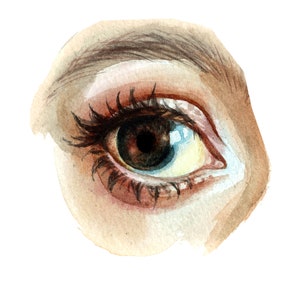 Hoge kwaliteit aquarel oogsublimatie, kleurrijke vrouwen ogen clipart PNG, handgetekende aquarel oog illustratie, 600 DPI, commercieel gebruik
