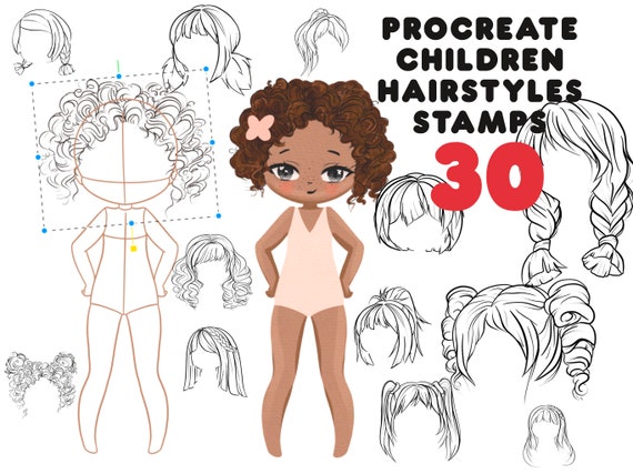 30 Anime Hair Stampsprocreate Stampsanime Hairstyles 