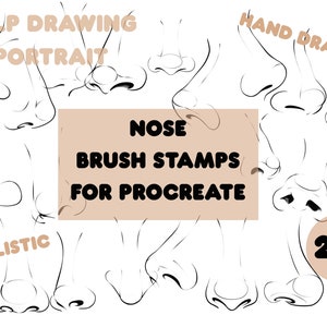Portrait Guide Procreate Brush Set, Nose Stamps, Hand Drawn Procreate Stamps, Commercial Use, Portrait Guide for Beginners, Easy Stamp Brush