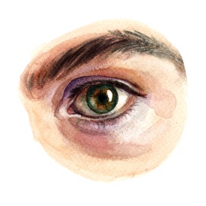 Kleurrijke ogen clipart PNG, hoge kwaliteit aquarel oogsublimatie, handgetekende aquarel oog illustratie, 600 DPI, commercieel gebruik